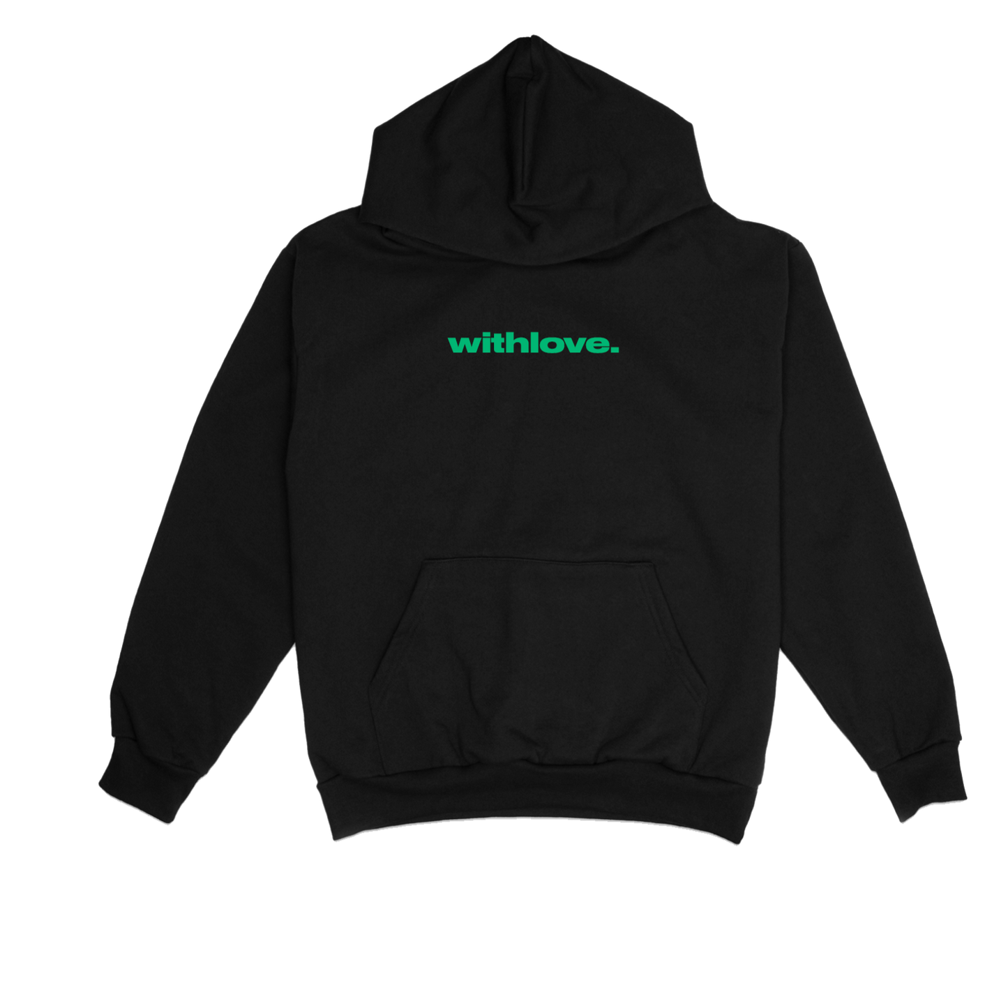 black/green "withlove" anywhere hoodie