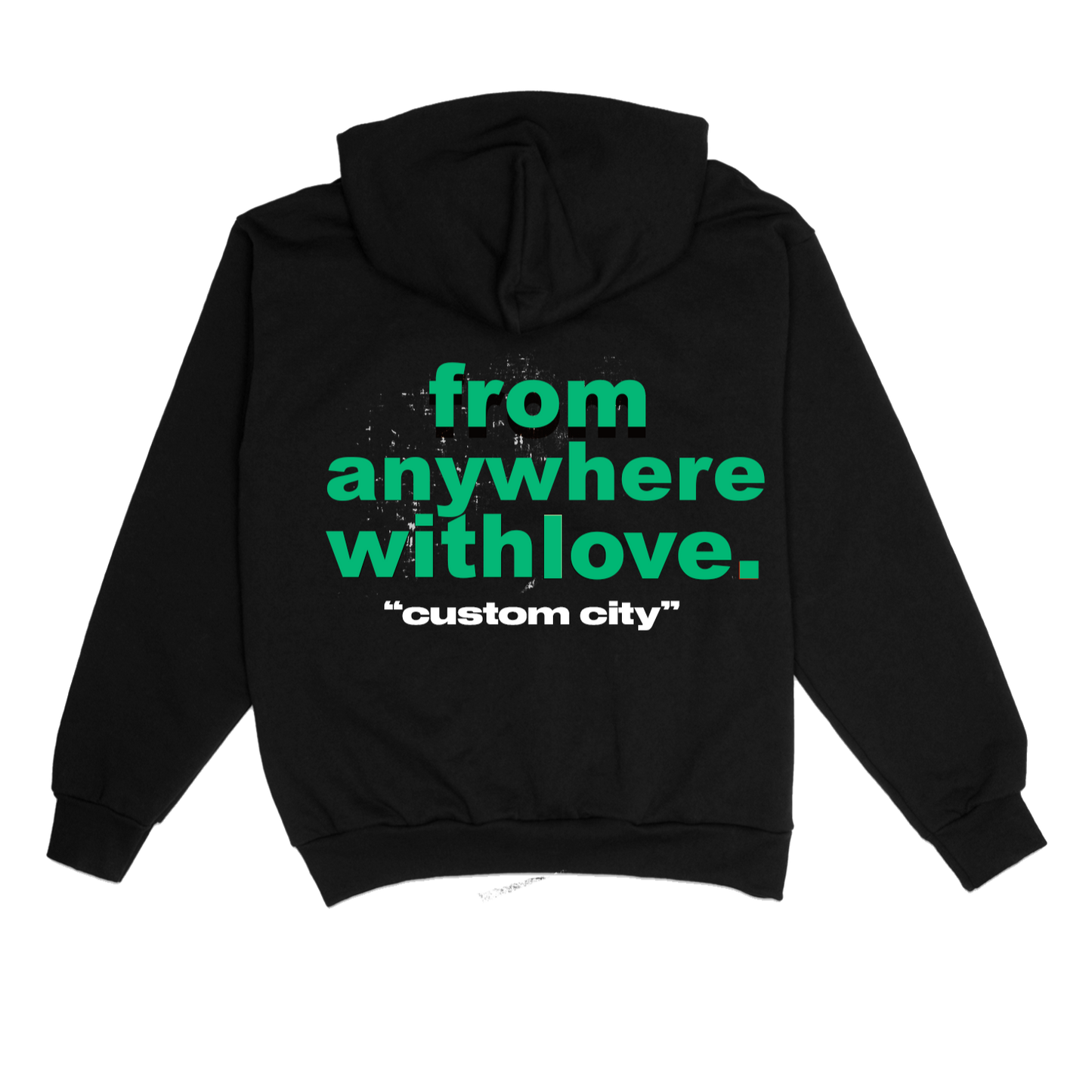 black/green "withlove" anywhere hoodie