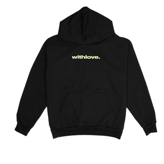 black/cream "withlove" anywhere hoodie