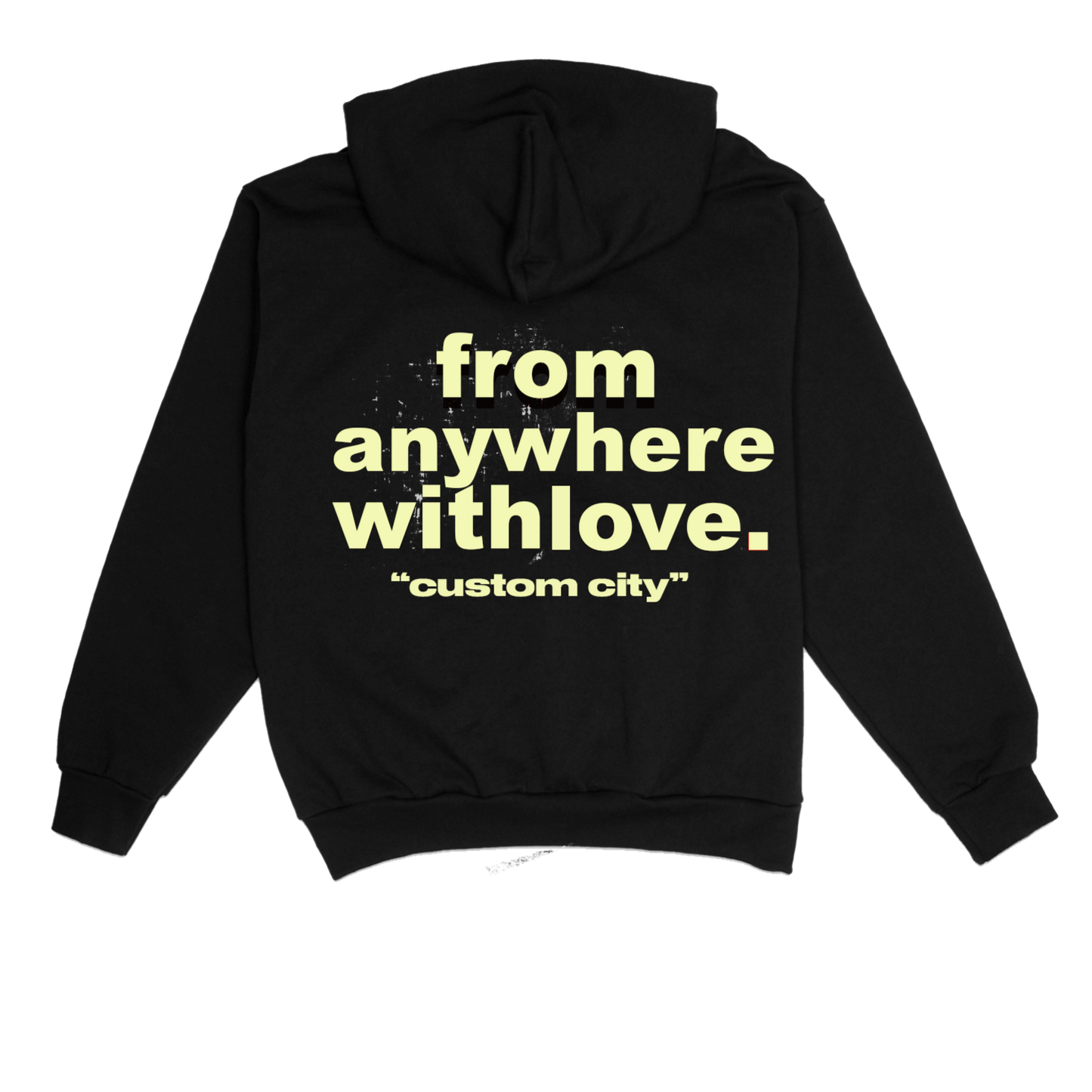 black/cream "withlove" anywhere hoodie