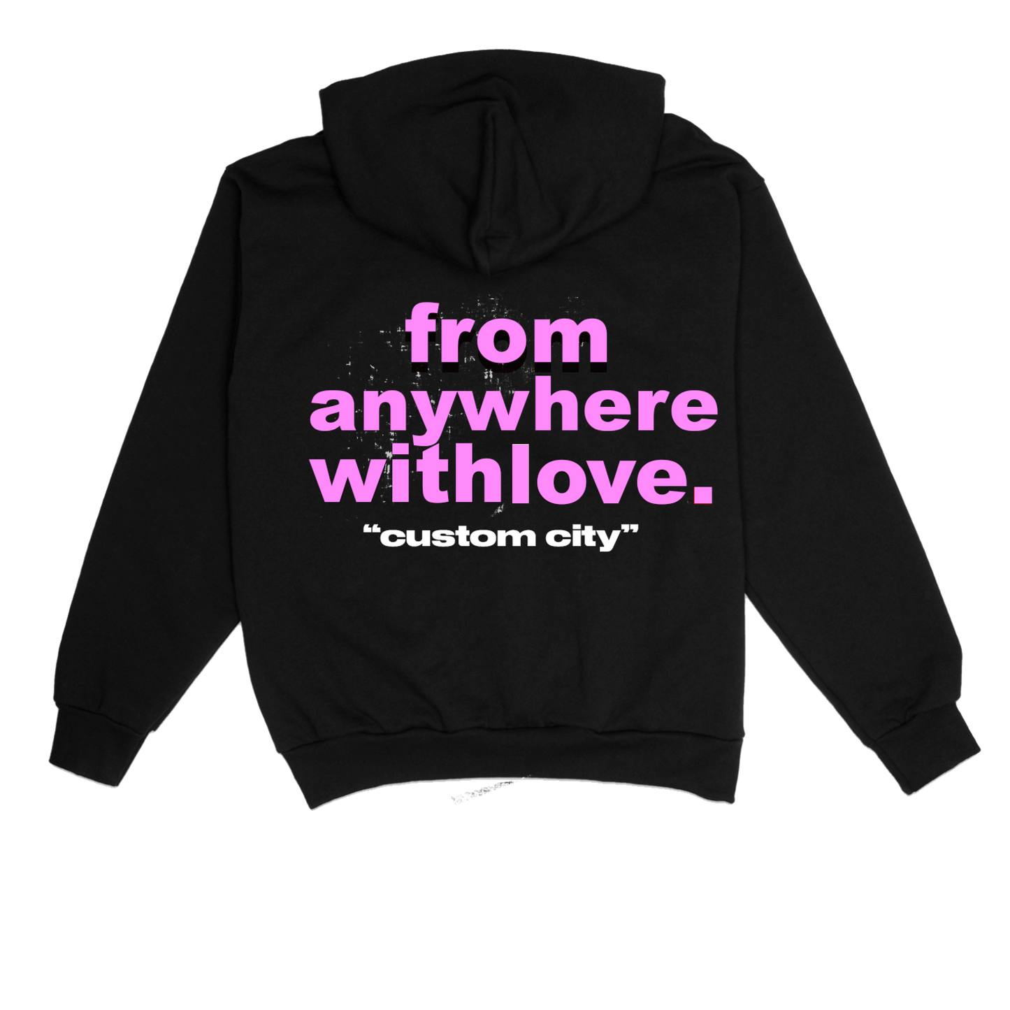 black/pink "withlove" anywhere hoodie